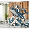 image:imageAmbesonne Funny Shower Curtain Happy Dinosaur Looking at The Mirror After Brushing Its Teeth Cartoon Cloth Fabric Bathroom Decor Set with Hooks 69 W x 70 L Shamrock Green and BluePale Caramel and Petrol Blue