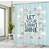 image:imageAmbesonne Funny Shower Curtain Happy Dinosaur Looking at The Mirror After Brushing Its Teeth Cartoon Cloth Fabric Bathroom Decor Set with Hooks 69 W x 70 L Shamrock Green and BluePale Blue Multicolor