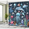 image:imageAmbesonne Funny Shower Curtain Happy Dinosaur Looking at The Mirror After Brushing Its Teeth Cartoon Cloth Fabric Bathroom Decor Set with Hooks 69 W x 70 L Shamrock Green and BlueDark Petrol Blue