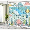 image:imageAmbesonne Funny Shower Curtain Happy Dinosaur Looking at The Mirror After Brushing Its Teeth Cartoon Cloth Fabric Bathroom Decor Set with Hooks 69 W x 70 L Shamrock Green and BlueSeafoam Coral Blue