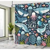image:imageAmbesonne Funny Shower Curtain Happy Dinosaur Looking at The Mirror After Brushing Its Teeth Cartoon Cloth Fabric Bathroom Decor Set with Hooks 69 W x 70 L Shamrock Green and BlueDark Blue Multicolor