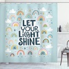 image:imageAmbesonne Funny Shower Curtain Happy Dinosaur Looking at The Mirror After Brushing Its Teeth Cartoon Cloth Fabric Bathroom Decor Set with Hooks 69 W x 70 L Shamrock Green and BluePale Blue Multicolor