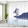 image:imageAmbesonne Nautical Shower Curtain Let The Sea Set You Free Words with Shellfish Turtle and Stingray Cloth Fabric Bathroom Decor Set with Hooks 69 W x 84 L Pearl Silver BluePale Blue Indigo