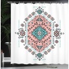 image:imageAmbesonne Nautical Shower Curtain Let The Sea Set You Free Words with Shellfish Turtle and Stingray Cloth Fabric Bathroom Decor Set with Hooks 69 W x 84 L Pearl Silver BlueTeal and Coral Pink