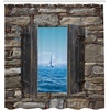 image:imageAmbesonne Nautical Shower Curtain Let The Sea Set You Free Words with Shellfish Turtle and Stingray Cloth Fabric Bathroom Decor Set with Hooks 69 W x 84 L Pearl Silver BlueGrey Blue