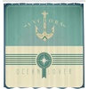 image:imageAmbesonne Nautical Shower Curtain Let The Sea Set You Free Words with Shellfish Turtle and Stingray Cloth Fabric Bathroom Decor Set with Hooks 69 W x 84 L Pearl Silver BlueAlmond Green
