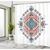 image:imageAmbesonne Nautical Shower Curtain Let The Sea Set You Free Words with Shellfish Turtle and Stingray Cloth Fabric Bathroom Decor Set with Hooks 69 W x 84 L Pearl Silver BlueTeal and Coral Pink