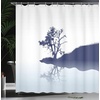 image:imageAmbesonne Nautical Shower Curtain Let The Sea Set You Free Words with Shellfish Turtle and Stingray Cloth Fabric Bathroom Decor Set with Hooks 69 W x 84 L Pearl Silver BluePale Blue Indigo