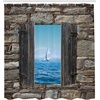 image:imageAmbesonne Nautical Shower Curtain Let The Sea Set You Free Words with Shellfish Turtle and Stingray Cloth Fabric Bathroom Decor Set with Hooks 69 W x 84 L Pearl Silver BlueGrey Blue