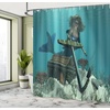 image:imageAmbesonne Octopus Shower Curtain Kraken Roses Leaves Tentacles Vintage Antiqued Sea Life Theme Cloth Fabric Bathroom Decor Set with Hooks 69 W x 75 L Pale Brown PinkAzure Blue Brown Cream