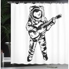 image:imageAmbesonne Octopus Shower Curtain Kraken Roses Leaves Tentacles Vintage Antiqued Sea Life Theme Cloth Fabric Bathroom Decor Set with Hooks 69 W x 75 L Pale Brown PinkWhite and Charcoal