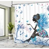 image:imageAmbesonne Octopus Shower Curtain Kraken Roses Leaves Tentacles Vintage Antiqued Sea Life Theme Cloth Fabric Bathroom Decor Set with Hooks 69 W x 75 L Pale Brown PinkCobalt Blue