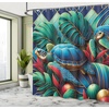 image:imageAmbesonne Turtle Shower Curtain Underwater Corals and Loggerheads Sea Animals on Stripes Nautical Marine Cloth Fabric Bathroom Decor Set with Hooks 69 W x 70 L Salmon and Sea BlueTeal Vermilion and Blue