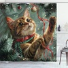 image:imageAmbesonne Christmas Shower Curtain Merry Xmas Theme with Realistic Motifs Print Whale and Clouds Cloth Fabric Bathroom Decor Set with Hooks 69 W x 70 L Cream Sea Blue and VermilionHunter Green and Vermilion
