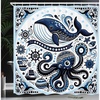 Navy Blue and White