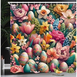 image:imageAmbesonne Funny Shower Curtain Happy Dinosaur Looking at The Mirror After Brushing Its Teeth Cartoon Cloth Fabric Bathroom Decor Set with Hooks 69 W x 70 L Shamrock Green and BluePale Pink Seafoam Mustard