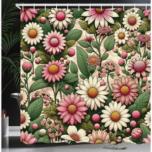 image:imageAmbesonne Funny Shower Curtain Happy Dinosaur Looking at The Mirror After Brushing Its Teeth Cartoon Cloth Fabric Bathroom Decor Set with Hooks 69 W x 70 L Shamrock Green and BlueReseda Green and Pink