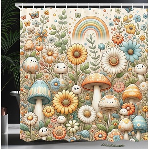 image:imageAmbesonne Funny Shower Curtain Happy Dinosaur Looking at The Mirror After Brushing Its Teeth Cartoon Cloth Fabric Bathroom Decor Set with Hooks 69 W x 70 L Shamrock Green and BlueOrange Blue and Green