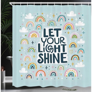 image:imageAmbesonne Funny Shower Curtain Happy Dinosaur Looking at The Mirror After Brushing Its Teeth Cartoon Cloth Fabric Bathroom Decor Set with Hooks 69 W x 70 L Shamrock Green and BluePale Blue Multicolor