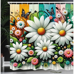 image:imageAmbesonne Funny Shower Curtain Happy Dinosaur Looking at The Mirror After Brushing Its Teeth Cartoon Cloth Fabric Bathroom Decor Set with Hooks 69 W x 70 L Shamrock Green and BlueOff White Multicolor
