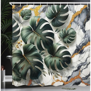 image:imageAmbesonne Monstera Shower Curtain Minimalist Watercolor Floral Arrangement in Delicate Neutral Tones Cloth Fabric Bathroom Decor Set with Hooks 69 W x 70 L Pale Sage Green CoconutDark Green Dimgray
