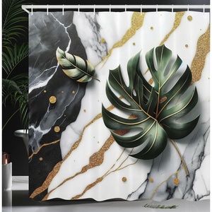image:imageAmbesonne Monstera Shower Curtain Minimalist Watercolor Floral Arrangement in Delicate Neutral Tones Cloth Fabric Bathroom Decor Set with Hooks 69 W x 70 L Pale Sage Green CoconutDimgray Hunter Green