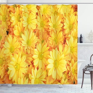 image:imageAmbesonne Nautical Shower Curtain Let The Sea Set You Free Words with Shellfish Turtle and Stingray Cloth Fabric Bathroom Decor Set with Hooks 69 W x 84 L Pearl Silver BlueMarigold Yellow
