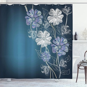 image:imageAmbesonne Nautical Shower Curtain Let The Sea Set You Free Words with Shellfish Turtle and Stingray Cloth Fabric Bathroom Decor Set with Hooks 69 W x 84 L Pearl Silver BlueBlue Lavender