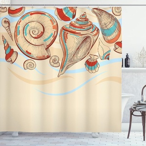 image:imageAmbesonne Octopus Shower Curtain Kraken Roses Leaves Tentacles Vintage Antiqued Sea Life Theme Cloth Fabric Bathroom Decor Set with Hooks 69 W x 75 L Pale Brown PinkCream Red Teal