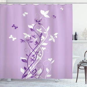 image:imageAmbesonne Octopus Shower Curtain Kraken Roses Leaves Tentacles Vintage Antiqued Sea Life Theme Cloth Fabric Bathroom Decor Set with Hooks 69 W x 75 L Pale Brown PinkPale Lavender