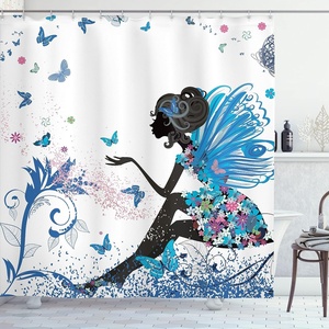 image:imageAmbesonne Octopus Shower Curtain Kraken Roses Leaves Tentacles Vintage Antiqued Sea Life Theme Cloth Fabric Bathroom Decor Set with Hooks 69 W x 75 L Pale Brown PinkCobalt Blue