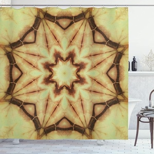image:imageAmbesonne Octopus Shower Curtain Kraken Roses Leaves Tentacles Vintage Antiqued Sea Life Theme Cloth Fabric Bathroom Decor Set with Hooks 69 W x 75 L Pale Brown PinkMustard Brown
