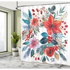 image:imageAmbesonne Christmas Shower Curtain Xmas Crew Cat Dog Bird Mouse and Rabbit Bunny with Santa Hats Grumpy Pets Picture Cloth Fabric Bathroom Decor Set with Hooks 69 W x 70 L Red BrownDark Coral Petrol Blue