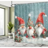 image:imageAmbesonne Christmas Shower Curtain Xmas Crew Cat Dog Bird Mouse and Rabbit Bunny with Santa Hats Grumpy Pets Picture Cloth Fabric Bathroom Decor Set with Hooks 69 W x 70 L Red BrownVermilion Blue Grey Grey