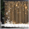 image:imageAmbesonne Christmas Shower Curtain Xmas Crew Cat Dog Bird Mouse and Rabbit Bunny with Santa Hats Grumpy Pets Picture Cloth Fabric Bathroom Decor Set with Hooks 69 W x 70 L Red BrownBrown White