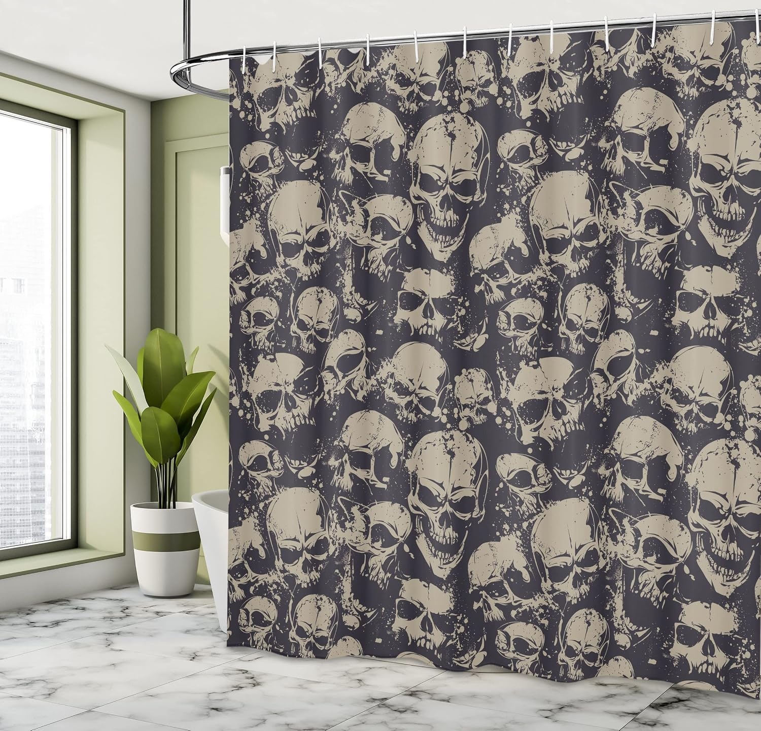 image:imageAmbesonne Grey and Teal Shower Curtain Mandala Ombre Colored Style Geometry Pattern with Flower Lines Display Art Cloth Fabric Bathroom Decor Set with Hooks 69 W x 75 L Teal and GreyWhite Charcoal