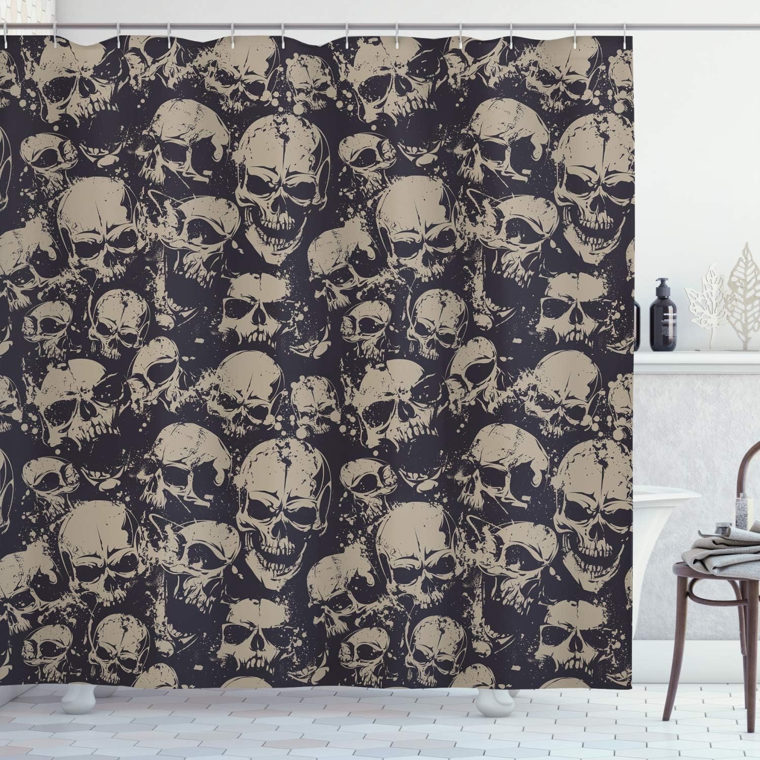 image:imageAmbesonne Grey and Teal Shower Curtain Mandala Ombre Colored Style Geometry Pattern with Flower Lines Display Art Cloth Fabric Bathroom Decor Set with Hooks 69 W x 75 L Teal and GreyWhite Charcoal