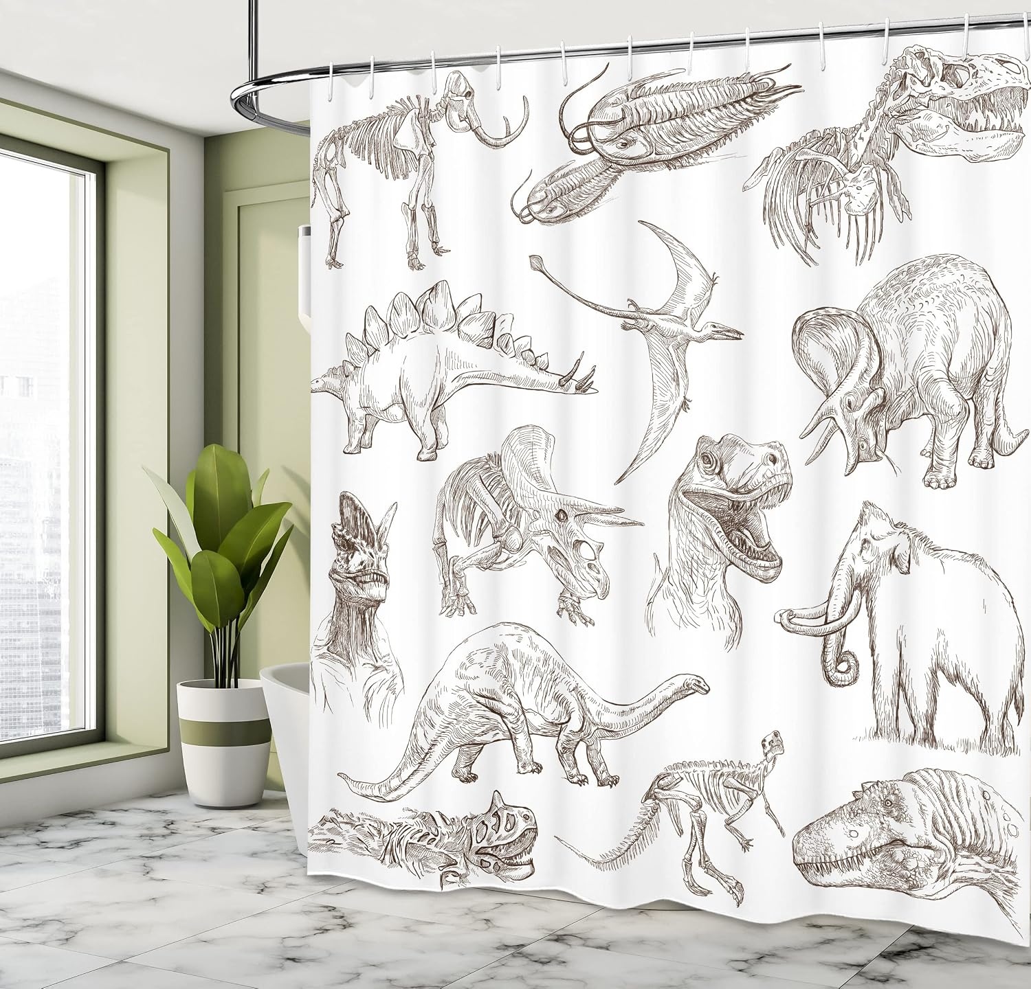 image:imageAmbesonne Grey and Teal Shower Curtain Mandala Ombre Colored Style Geometry Pattern with Flower Lines Display Art Cloth Fabric Bathroom Decor Set with Hooks 69 W x 75 L Teal and GreyDark Brown