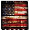 image:imageAmbesonne American Flag Shower Curtain Us Over Old Rusty Tones Weathered Vintage Social Plank Artwork Cloth Fabric Bathroom Decor Set with Hooks 69 W x 84 L Vermilion Violet Blue