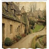 image:imageAmbesonne European Shower Curtain British Town with Stone Houses Retro England Countryside Buildings Image Print Cloth Fabric Bathroom Decor Set with Hooks 69 W x 70 L Grey Green