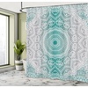 image:imageAmbesonne Grey and Teal Shower Curtain Mandala Ombre Colored Style Geometry Pattern with Flower Lines Display Art Cloth Fabric Bathroom Decor Set with Hooks 69 W x 75 L Teal and GreyTeal and Grey
