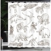 image:imageAmbesonne Grey and Teal Shower Curtain Mandala Ombre Colored Style Geometry Pattern with Flower Lines Display Art Cloth Fabric Bathroom Decor Set with Hooks 69 W x 75 L Teal and GreyDark Brown