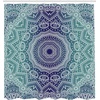 image:imageAmbesonne Grey and Teal Shower Curtain Mandala Ombre Colored Style Geometry Pattern with Flower Lines Display Art Cloth Fabric Bathroom Decor Set with Hooks 69 W x 75 L Teal and GreyNight Blue