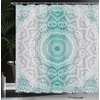 image:imageAmbesonne Grey and Teal Shower Curtain Mandala Ombre Colored Style Geometry Pattern with Flower Lines Display Art Cloth Fabric Bathroom Decor Set with Hooks 69 W x 75 L Teal and GreyTeal and Grey