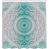 image:imageAmbesonne Grey and Teal Shower Curtain Mandala Ombre Colored Style Geometry Pattern with Flower Lines Display Art Cloth Fabric Bathroom Decor Set with Hooks 69 W x 75 L Teal and GreyTeal and Grey