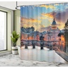 image:imageAmbesonne Italy Shower Curtain Vatican Rome View in The Evening Landmark Travel Italian Destination Image Print Cloth Fabric Bathroom Decor Set with Hooks 69 W x 70 L Salmon Slate Blue