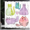 image:imageAmbesonne Nautical Shower Curtain Sailboat Against Crashing Waves in Exotic Seas Flowers Mountains Cloth Fabric Bathroom Decor Set with Hooks 69 W x 75 L Cadet Blue and Dark PinkViolet White Multicolor