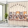 image:imageAmbesonne Nautical Shower Curtain Sailboat Against Crashing Waves in Exotic Seas Flowers Mountains Cloth Fabric Bathroom Decor Set with Hooks 69 W x 75 L Cadet Blue and Dark PinkGrey Orange and Pale Tan