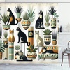 image:imageAmbesonne Nautical Shower Curtain Sailboat Against Crashing Waves in Exotic Seas Flowers Mountains Cloth Fabric Bathroom Decor Set with Hooks 69 W x 75 L Cadet Blue and Dark PinkBlack Ginger Mint Green