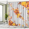 image:imageAmbesonne Nautical Shower Curtain Sailboat Against Crashing Waves in Exotic Seas Flowers Mountains Cloth Fabric Bathroom Decor Set with Hooks 69 W x 75 L Cadet Blue and Dark PinkYellow Orange